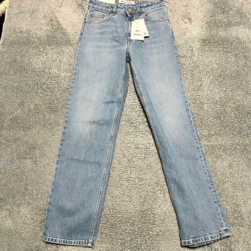 Won Hundred Jeans Womens 29 x32 Straight Wash 6 Slim Fit High Rise Blue